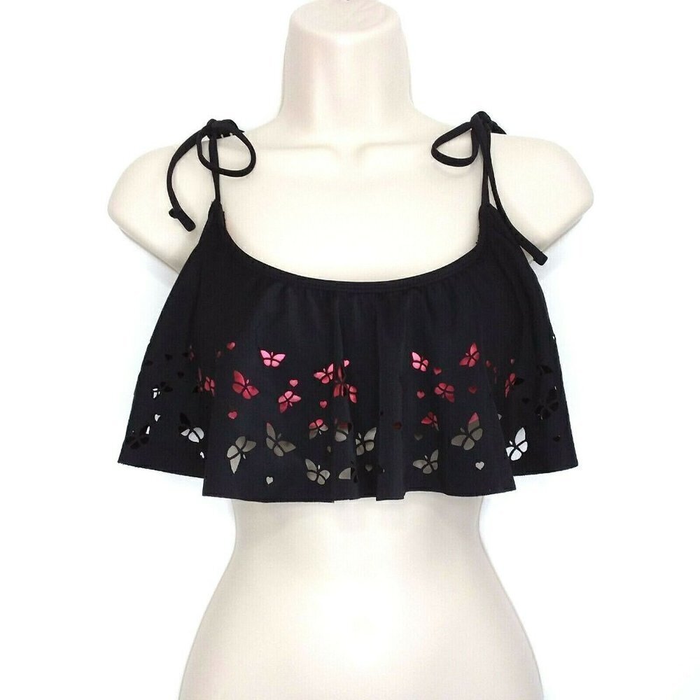 Joe Boxer Pink/Black Cutout Bikini Top